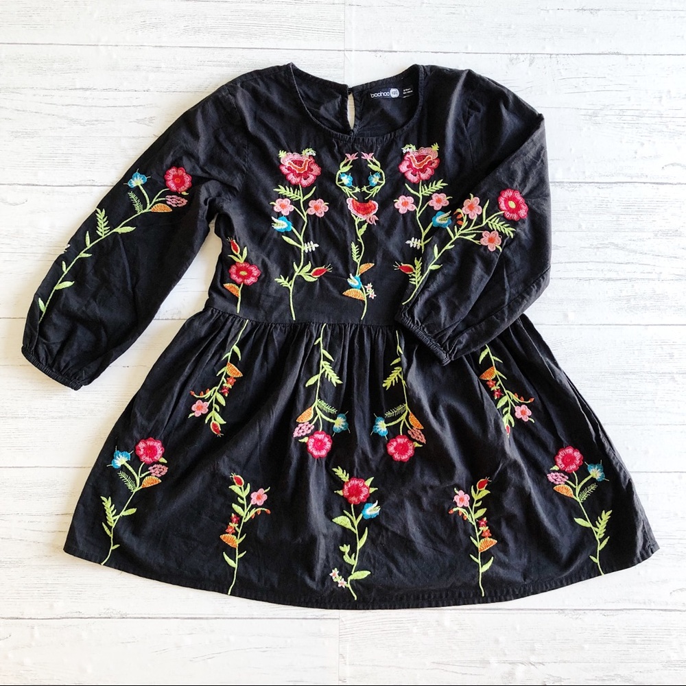 Boohoo Embroidered Floral Dress